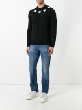 creased effect tapered jeans