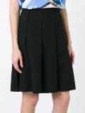 frayed edge pleated skirt