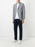 checked slim-fit blazer