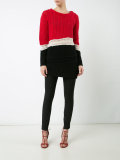 chunky knit colour-block jumper
