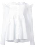 frill trim off-shoulder shirt