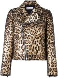 leopard print  biker jacket 