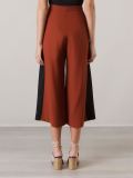high waist panel cropped trousers