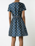 flared jacquard dress