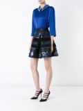 textured stripe pleated skirt