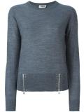 zipped studded detailing jumper