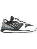 animal print panel lace up sneakers