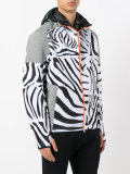 zebra print zip hoodie