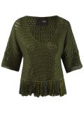 v-neck knit blouse