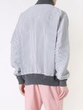 pinstriped bomber jacket