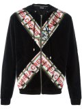striped zipped hoodie 