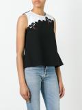embroidered yolk top
