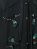 sheer embellished long sleeve blouse