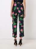 mid rise floral straight trousers