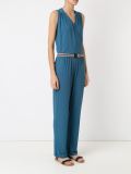 v-neck belted jumpsuit