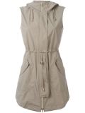 hooded zipped gilet 
