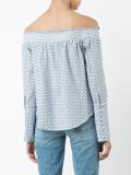 dots print off-shoulders blouse