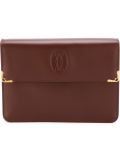 embossed logo clutch 