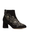 floral patch ankle boots