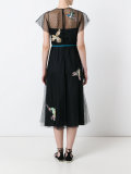 bird patches tulle dress