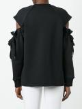 drawstring cold shoulder sweatshirt 