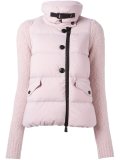 knit sleeve puffer jacket