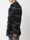 belted check coat 