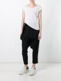 shoulder strap cropped trousers