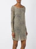 lace print long sleeve shift dress
