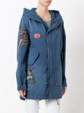 printed arms hooded jacket