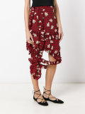 checked asymmetric midi skirt