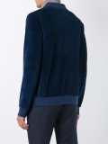 V-neck velvet polo shirt