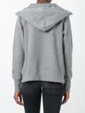 distressed zipped hoodie