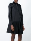 pleated poplin shirt dress