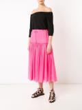 pleated midi skirt