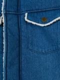 faux shearling trim denim jacket