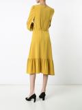 belted flared dress 