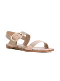 metallic flat sandals