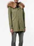 raccoon fur-trimmed unlined parka