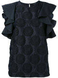 ruffled sleeves dots blouse