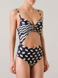 cut out detail printed swimsuit