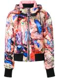 multiple prints quilted bomber