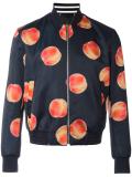 peach print bomber jacket