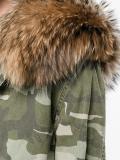 fur-trimmed camouflage parka