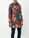 leaf print padded coat 