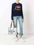 logo print shoulder bag