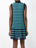 high neck flared dress