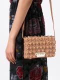 flower embellished crossbody bag