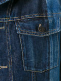 two-tone zipped denim jacket