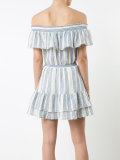 off shoulder striped dress 